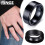 Black Brushed Titanium Steel Rotating Ring Size 9 2