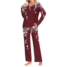 2-delige damespyjamaset met lange mouwen, comfortabele huispak, zachte damespyjamaset voor dames, maten S-3XL
