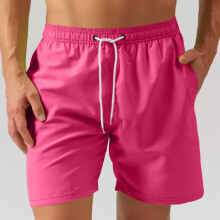 Short de sport pour homme à séchage rapide, respirant, uni, avec cordon de serrage multi-positions, longueur genou, coupe ample, idéal pour la