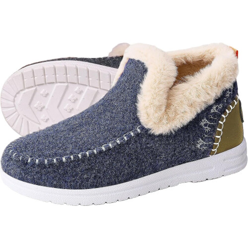 Women's orthopedic wool slip-on boots with arch support and