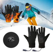 Varmehandsker til mænd og kvinder, USB-genopladelige, vandtætte vintertermohandsker til skiløb, snowboarding, motorcykelkørsel – kompatibel med