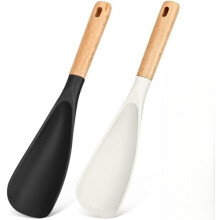 Cuchara de cocina de silicona con mango de madera