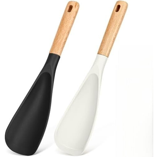 Cuchara de cocina de silicona con mango de madera