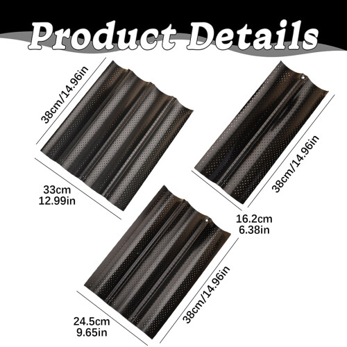 Perforated French Bread Baking Pan Set with Proofing Cloth 2