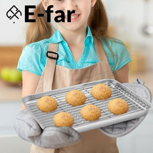 Edelstahl-Backblech und Kühlgitter-Set (2+2) 1