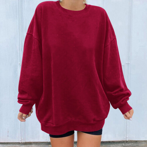 Admvng Damen-Sweatshirt, lässiger Langarm-Pullover, leichtes Shirt, Größen S-2XL 1