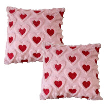 Obliečky na vankúše na Valentína Ružovo-béžové srdce 18x18 palcov