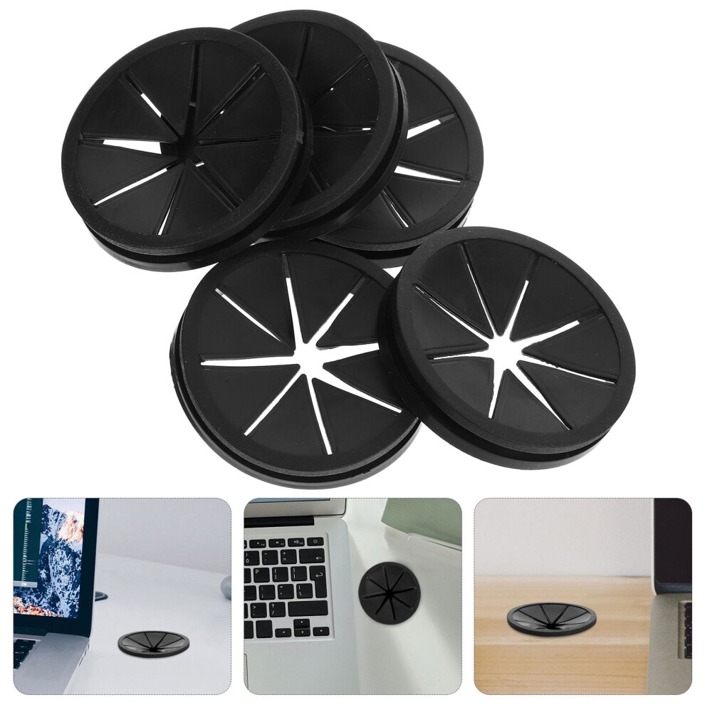 5 Pcs Desk Grommet Flexible Wire Organizer For Cable Management Home Office Black For Computer Desk Setup 9557311725616