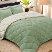 Sage Green King Comforter Set Reversible 3 Piece