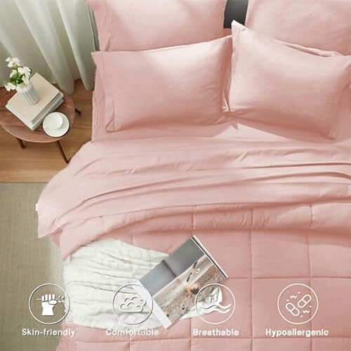 Twin Pink Comforter Set 5-Piece 2