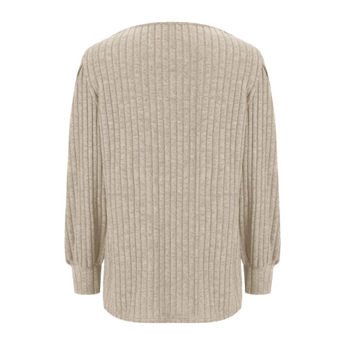 Lenago Efterårstrøjer til kvinder Plus Size Mode Langærmet Løs Ensfarvet Bluse Pullovertrøjer Jumper 2