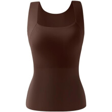 Women's Thermal Tank Top with Built-in Bra - U Neck Seamless Sleeveless Vest, High Elasticity Slim-Fitting Warm Layering Base Layer
