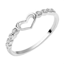 Anello da donna in argento a forma di cuore, taglia 8