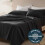 Black Embossed Microfiber Bed Sheet Set, Cal King, 4-Piece 2