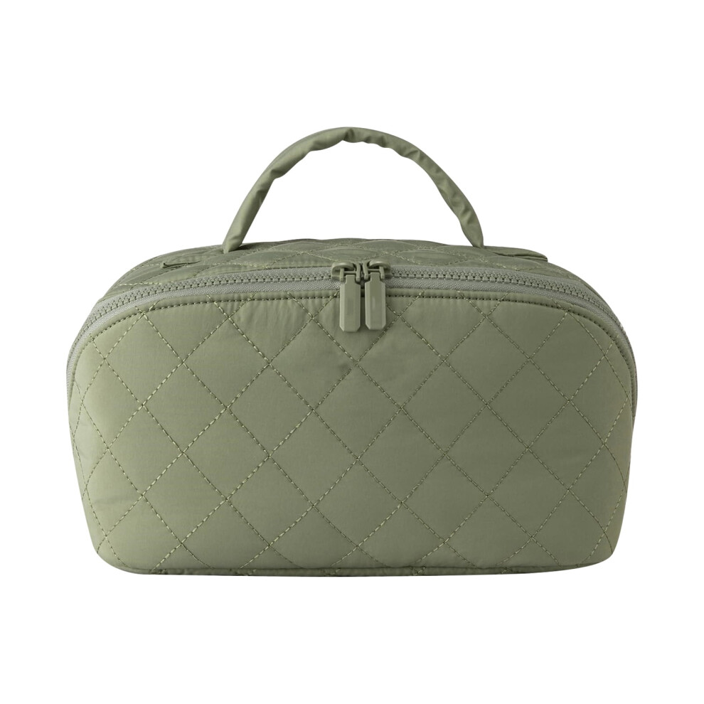 Petition Makeup Bag for Women â Wide-Open Lay-Flat, Water-Resistant, Puffy Padded, Compartmentalized, Large-Capacity Travel Toiletry Pouch