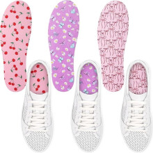 ZC3Pairs No Show Socks Sockless Botome Intim, pratelné barefoot vložky do bot, neklouzavé vložky (sladký styl)