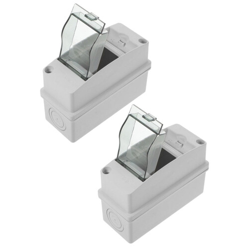 OUNONA Din Rail Power Distribution Enclosure White ABS PC 2Pcs
