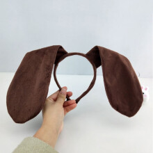 Animal Ear Hairband Fabric Brown Role Playing for Childlike Adults 1Set