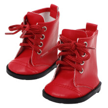 Paar modische Puppenstiefel aus PU-Leder für 45 cm große Puppen, Puppenschuhe zum Verkleiden, Miniatur-Puppenaccessoires, Puppenstiefel