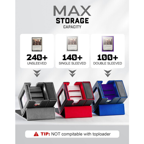 MTG Commander Deck Box με Παράθυρο Εμφάνισης, Θήκη για Τράπουλα 100 Διπλά Μανίκια με Δίσκο 2