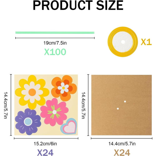 24-Piece Paper Flower Bouquet Craft Kit 2