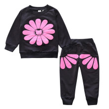 Conjuntos de sudadera para niñas, traje tipo jersey para niños, conjuntos deportivos de otoño e invierno, conjunto de 2 piezas con estampado de