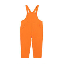 Mono enterizo sin mangas de color liso con bolsillos y tirantes ajustables – Ideal para fiestas infantiles, color naranja, para niños de 6 a 7