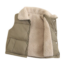 Doudoune sans manches doublée polaire pour enfants (garçons et filles), idéale pour l'hiver. Gilet léger en duvet d'agneau, doublé coton épais,