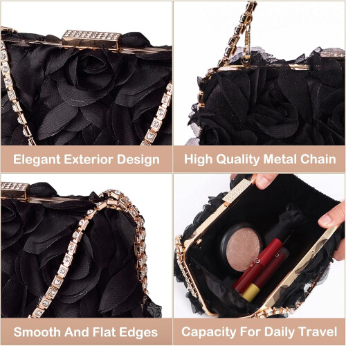Γυναικεία βραδινή τσάντα clutch σε ροζ χρώμα με αλυσίδα και λουράκι 2