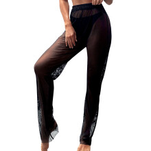 Paréo de plage pour femme, pantalon à volants en résille, bikini brillant, maillot de bain, pantalon à volants, maillot de bain