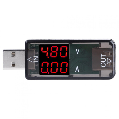 Έγχρωμος μετρητής βατ με οθόνη LCD USB, δοκιμαστής πολυμέτρου USB2.0, για ανίχνευση