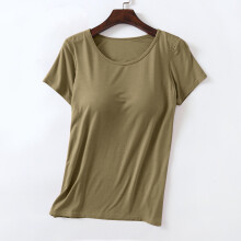 Slaaptop voor dames met ingebouwde gewatteerde bh, korte mouwen, pyjama, casual nachtkleding