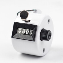 Christmas Clearance White 4-Digit Hand Tally Counter, Portable Mechanical Clicker for Coaching, Laps, Runs – Compatible with All Standard Uses