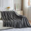 Super Soft Flannel Throw Blanket, Dark Grey 4