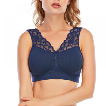 Soutien-gorge sexy en dentelle à col en V pour femme, push-up, rembourré, sans coutures, confortable, idéal pour le sport et la nuit.