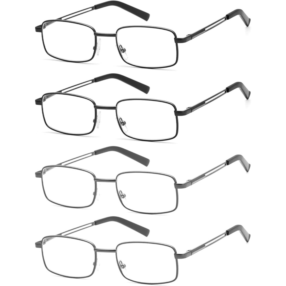 Blue/Light Metal Reading Glasses For Men Â Blocking, 50Mm