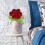 Rosa finta, fiore artificiale, 40 cm, beige 4