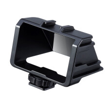 Câmera flip para vlogs e selfies com suporte para ventoinha, ideal para câmeras mirrorless e vídeos para YouTubers.