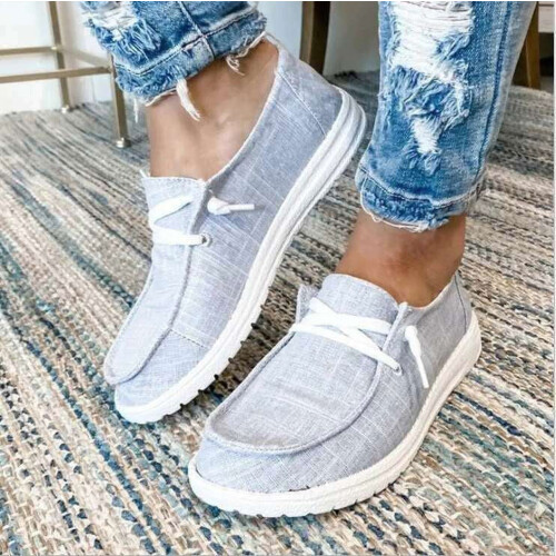 Γυναικεία μοκασίνια με κορδόνια, ελαφριά, casual παπούτσια σκαφών με στήριξη στην