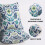 Fodere per cuscini floreali blu navy e verde acqua, 16x16 cm, set da 2 4