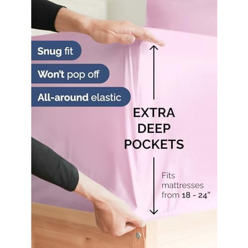Drap-housse blanc King à poches extra profondes 45-60 cm 1