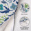 Fodere per cuscini floreali blu navy e verde acqua, 16x16 cm, set da 2 3