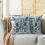 Fodere per cuscini floreali blu navy e verde acqua, 16x16 cm, set da 2 6