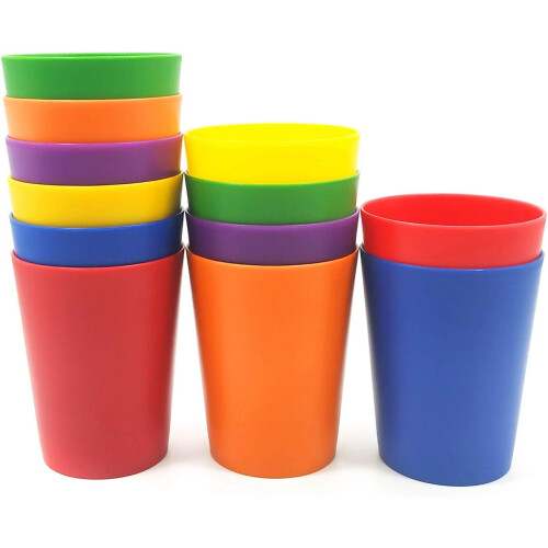 12 bunte, wiederverwendbare Kinderbecher (je 5,5 oz)