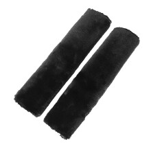 Soft Plush Black Shoulder Seat Belt Pads, 2 Pieces