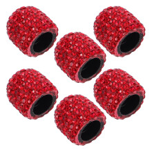 OUNONA 6 Pcs Car Valve Stem Cap Glow Tire Caps Equipment Wrench Nut Red