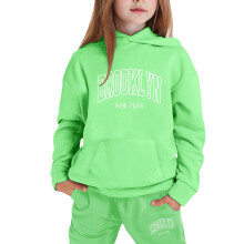 Ediodpoh Kids Hoodie & Pants Set, Long Sleeve Solid Sweat Suit for Boys & Girls, Light Green, 10-11Years, Compatible with Kids’ Sizes