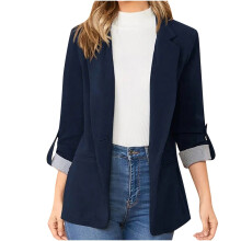 Blazer Jackets for Women Casual Solid Long Sleeve Womens Blazer Coat Cardigan Suit Long Sleeve Jacket Tops on Clearance