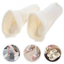 2 pares de zuecos forrados de felpa, cálidos, sin cordones, con punta redonda, estilo minimalista para mujeres y hombres.