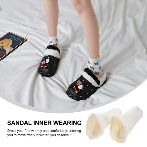 2 ζευγάρια τσόκαρα με επένδυση φλις, ζεστά, slip-on, στρογγυλή μύτη, σε μινιμαλιστικό 1